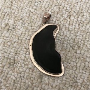 Sterling silver green sea glass pendant